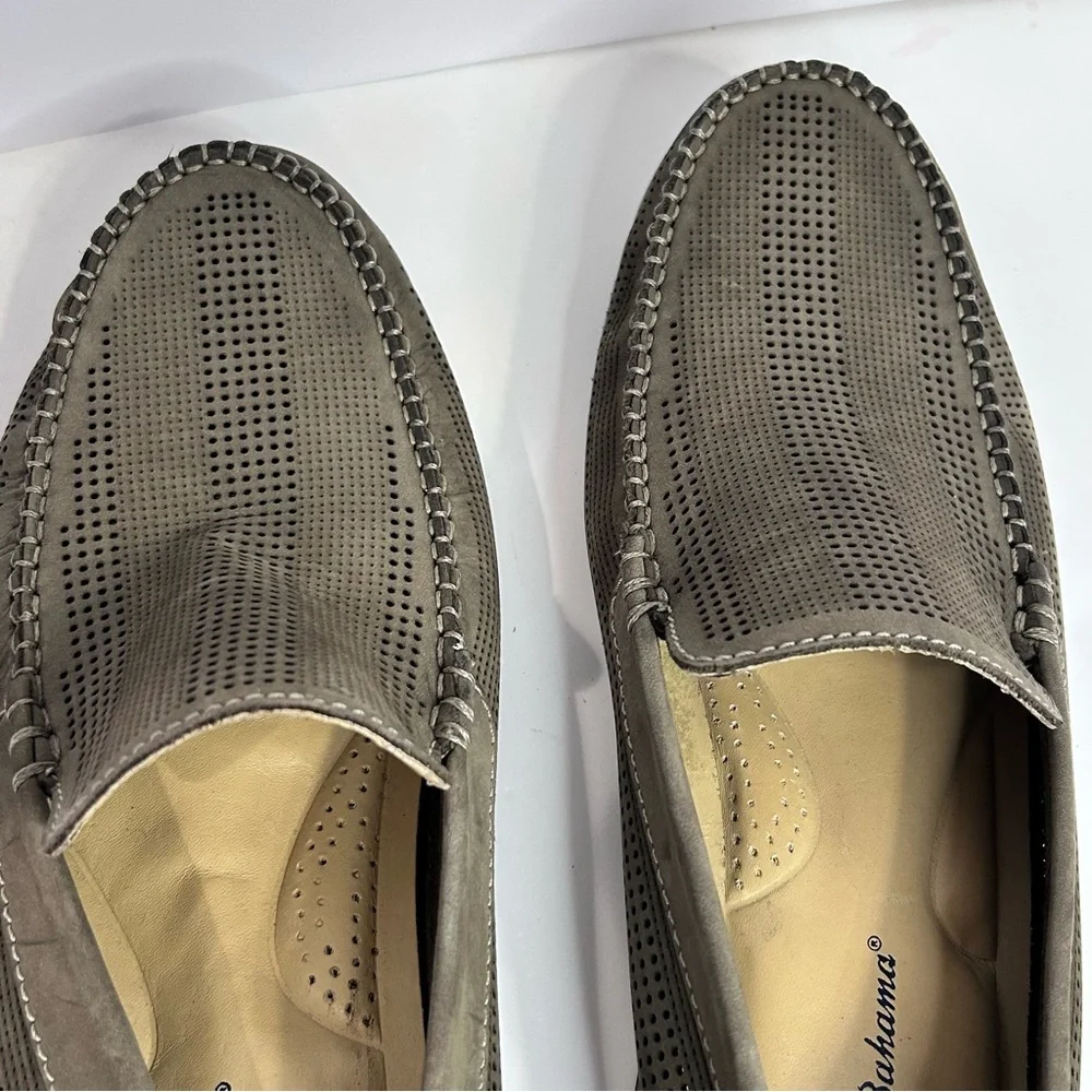 Tommy Bahama Felton Loafer Nubuck Perforated Slip-On Shoes Mushroom Size 8.5D